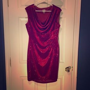 Anne Klein  ruby red knee length dress.
